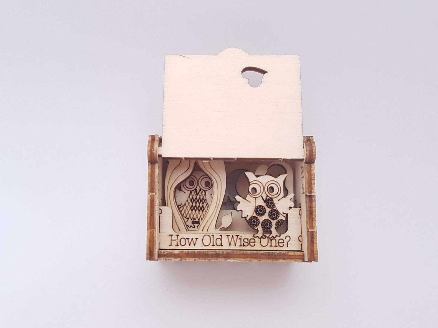 Owls Boxsilhouette Card Pop Up Design 3D Wooden Interactive Gift Card DIY Craft Model Builds