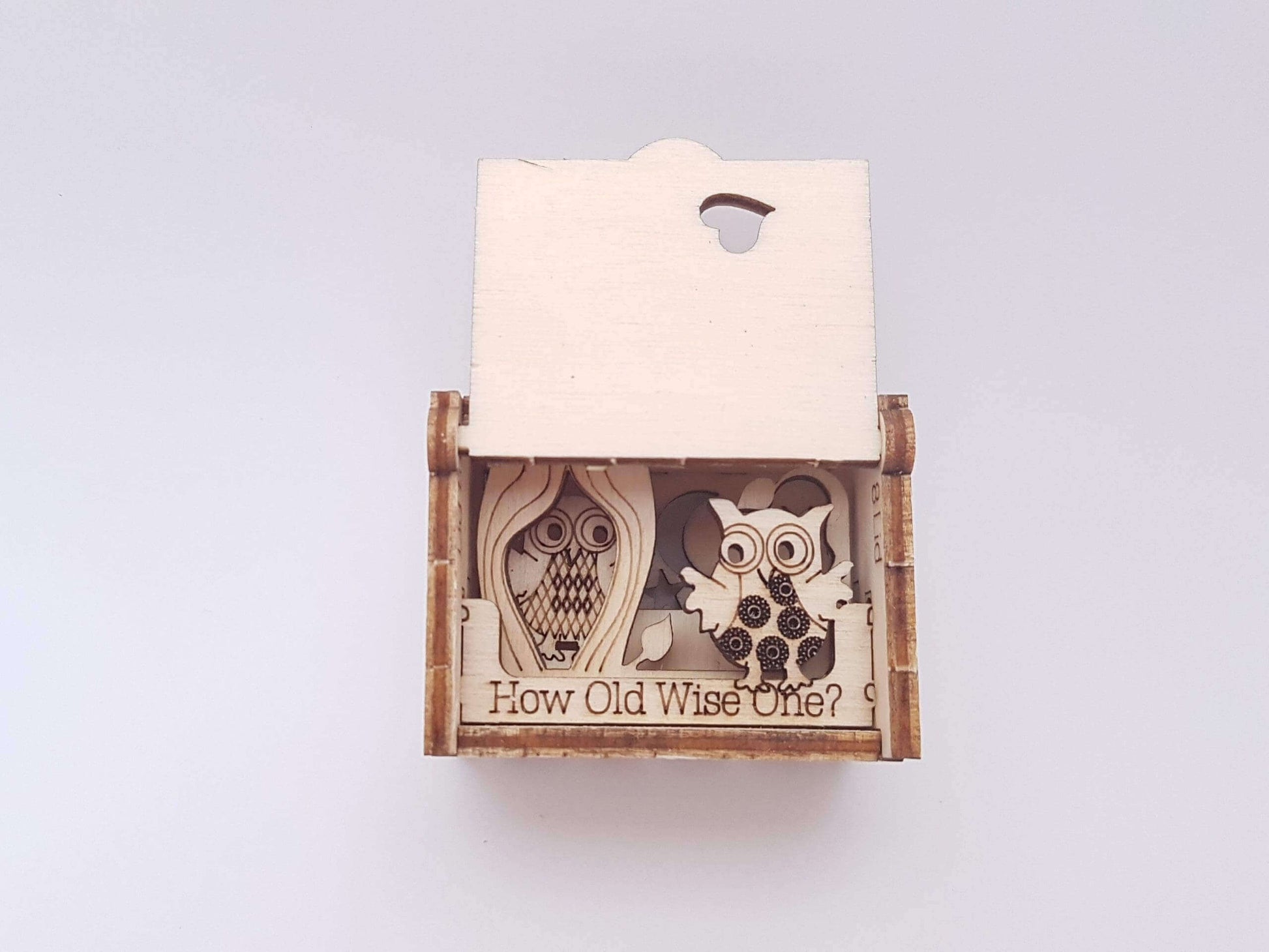 Owls Boxsilhouette Card Pop Up Design 3D Wooden Interactive Gift Card DIY Craft Model Builds