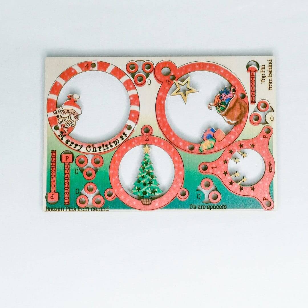 Christmas Santa Tree Bauble - Fun Pop Up 3D Wooden Gift Card | Christmas Tree Decoration Craft