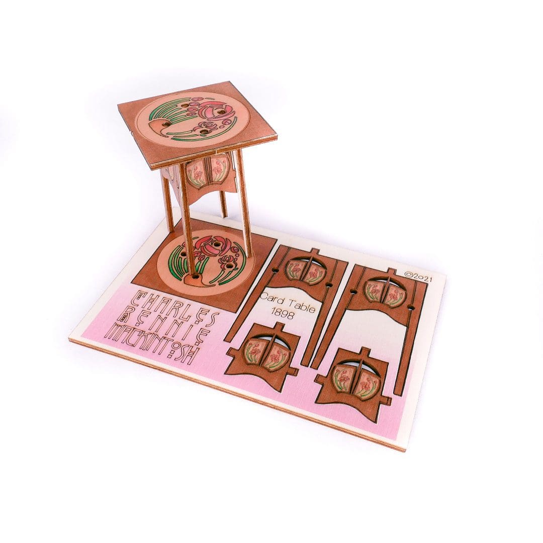 Charles Rennie Mackintosh Tea Table - 3D Wooden Dollhouse Furniture