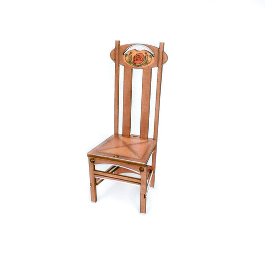 Charles Rennie Mackintosh Argyle Chair Card Pop Up Design 3D Wooden Interactive Gift Card DIY Craft Model Builds