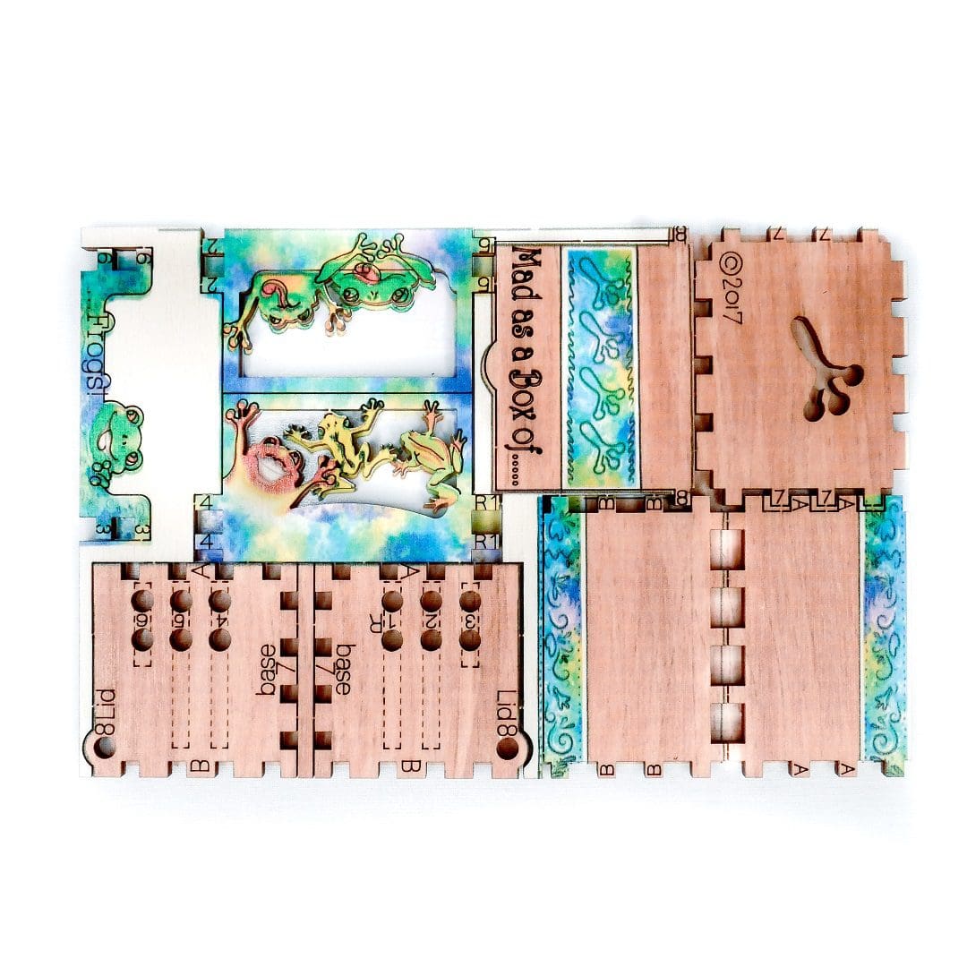 Mad as a box of frogs - 3D Wooden Giftcard