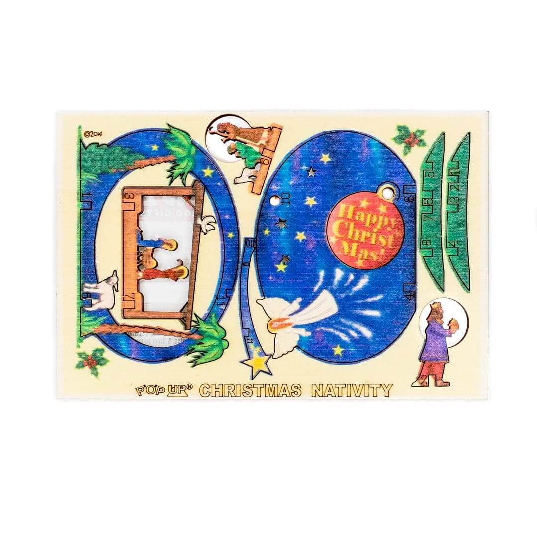 Christmas Nativity Scene - Fun Pop Up 3D Wooden Gift Card | Craft