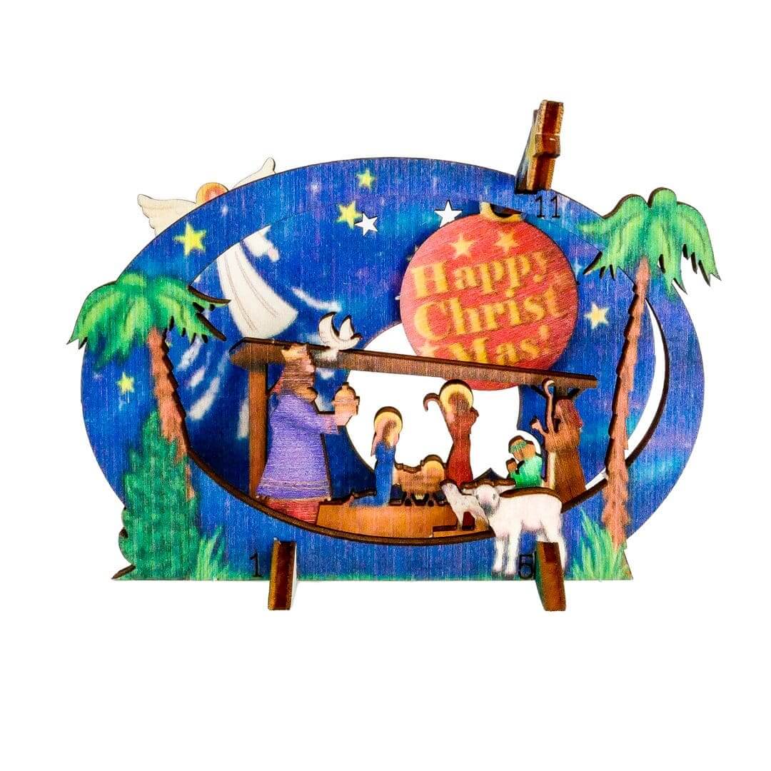 Christmas Nativity Scene - Fun Pop Up 3D Wooden Gift Card | Craft