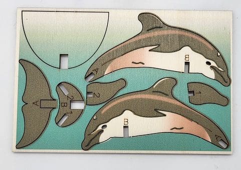 Animal Model - Dolphin - Fun Pop Up 3D Wooden Gift Card | Craft