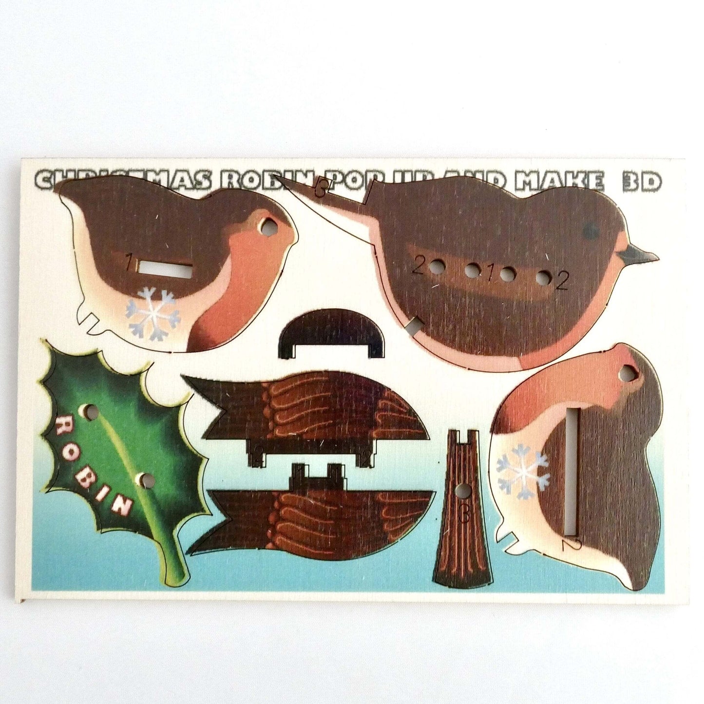 Christmas Robin - Fun Pop Up 3D Wooden Gift Card | Craft