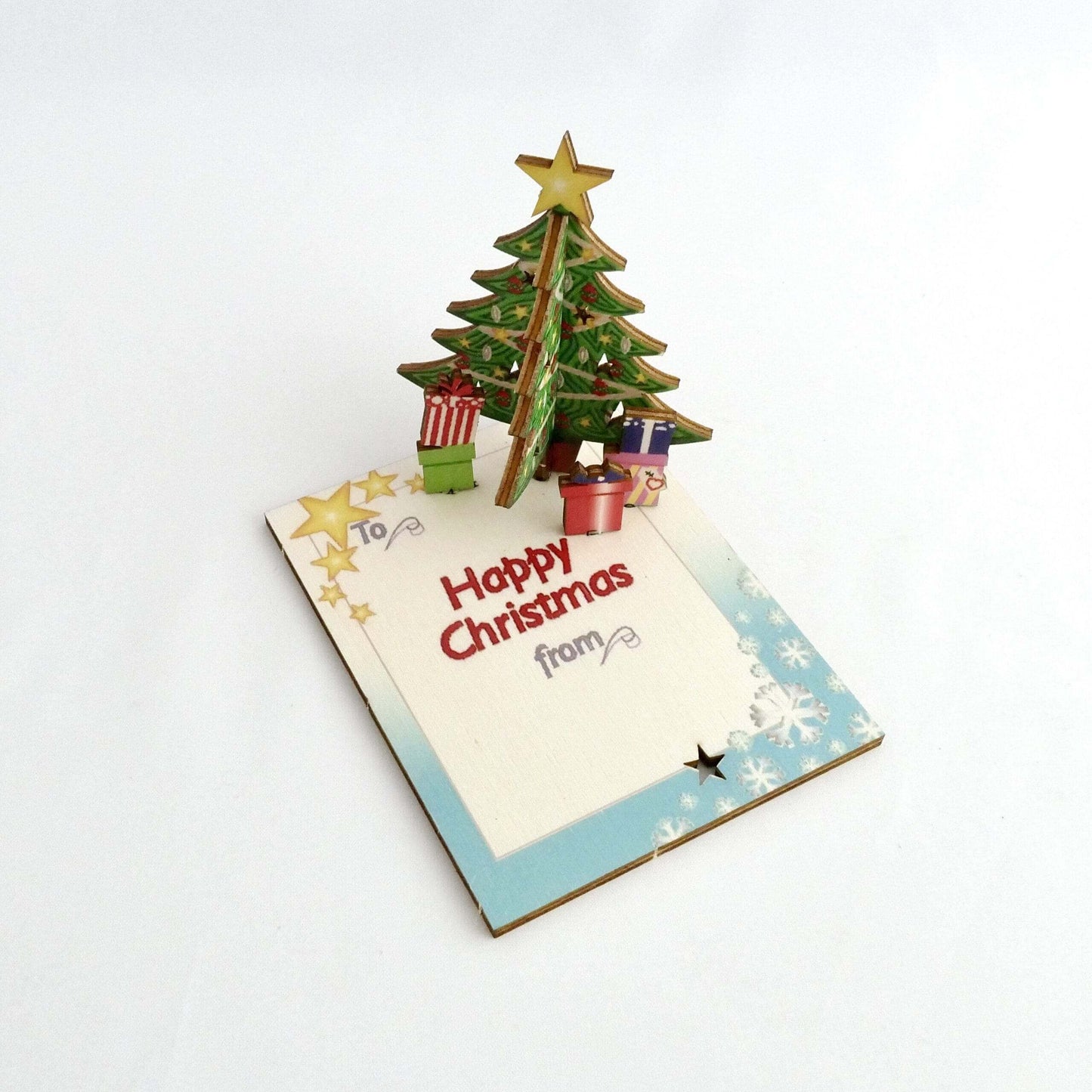 Christmas Tree Card - Fun Pop Up 3D Wooden Gift Card | Christmas Decoration Craft
