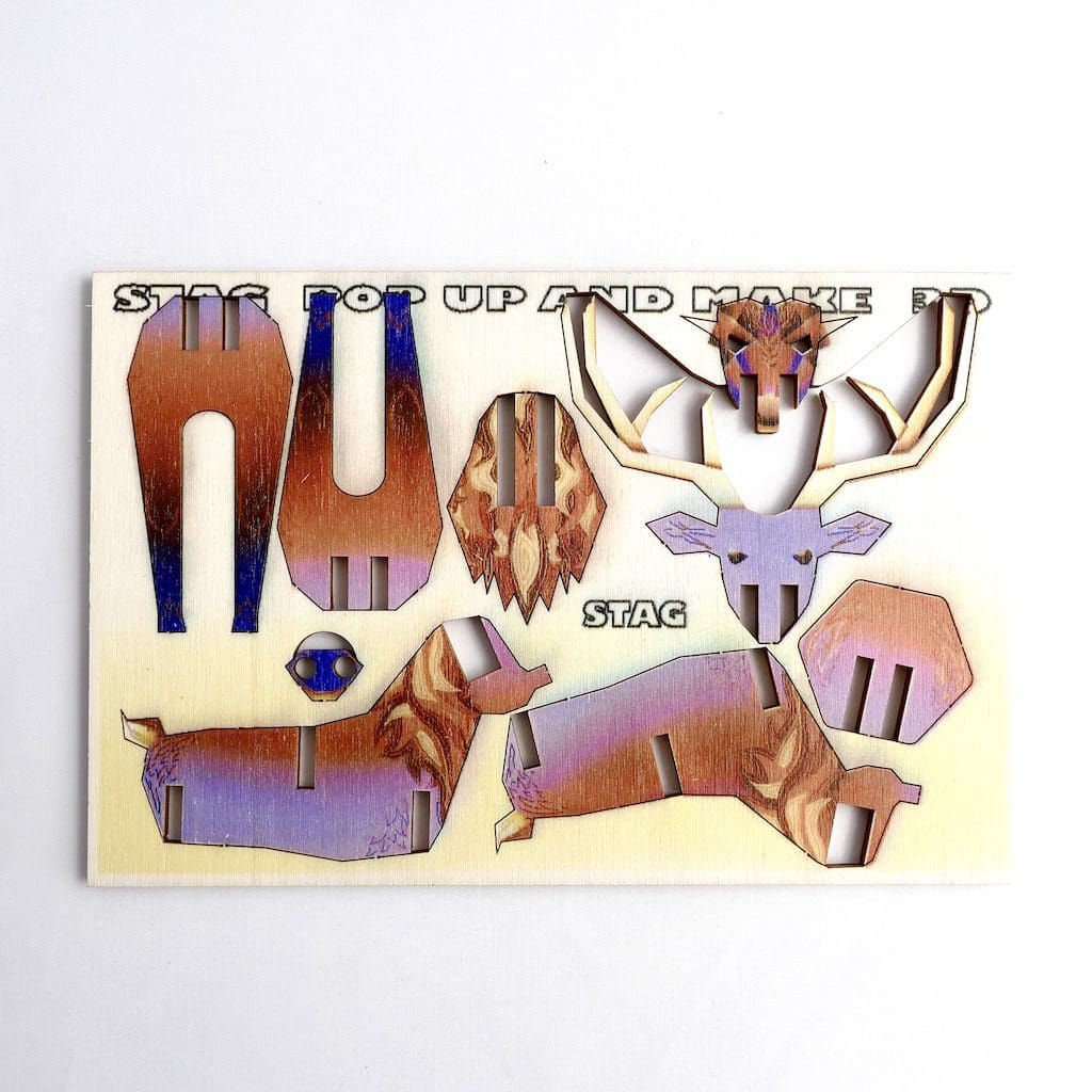 Stag | 3D Pop Up Gift Card | 3D Model Craft Kit
