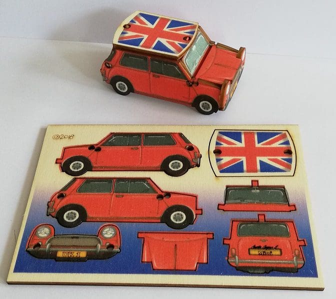 Mini Cooper - Fun Pop Up 3D Wooden Gift Card | Craft