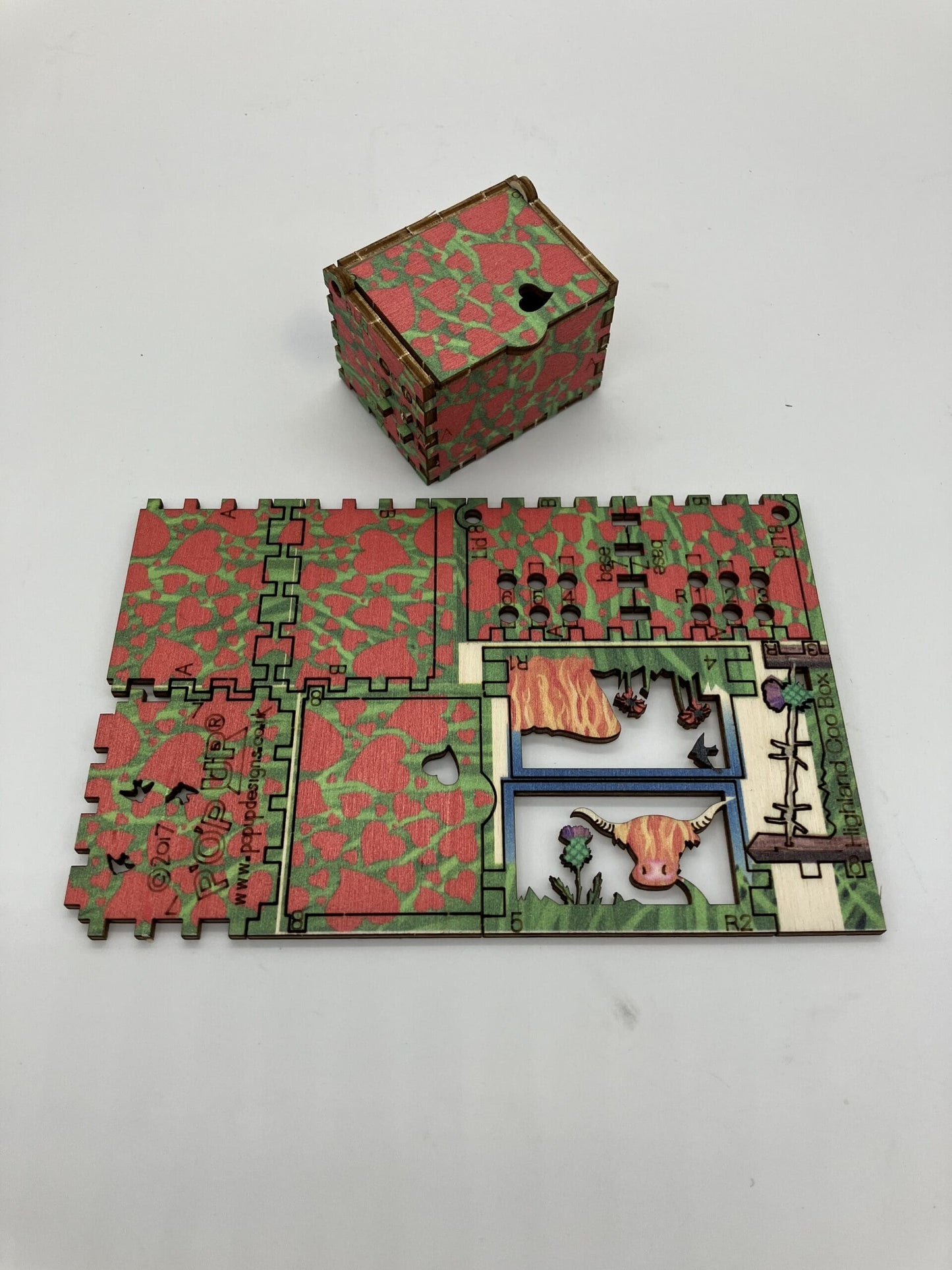 Highland Cow / hairy Coo - Fun Pop Up 3D Wooden Gift Card | Craft