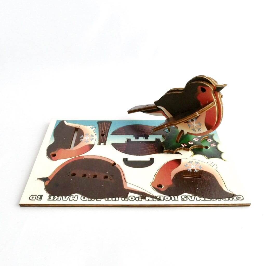 Christmas Robin - Fun Pop Up 3D Wooden Gift Card | Craft