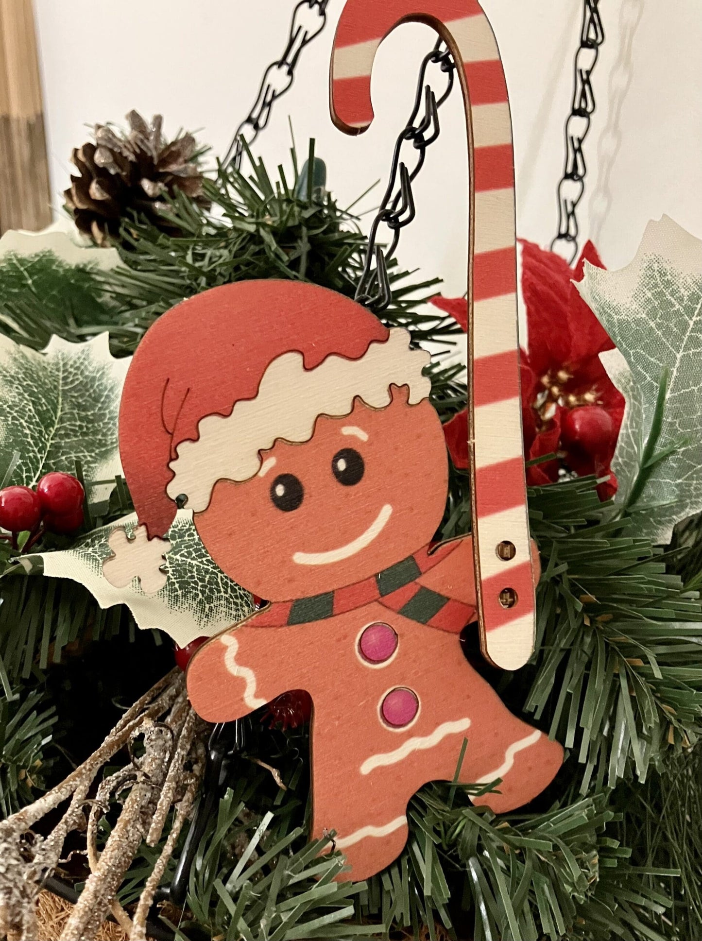 Christmas Gingerbread Man - Fun Pop Up 3D Wooden Gift Card | Christmas Decoration Craft