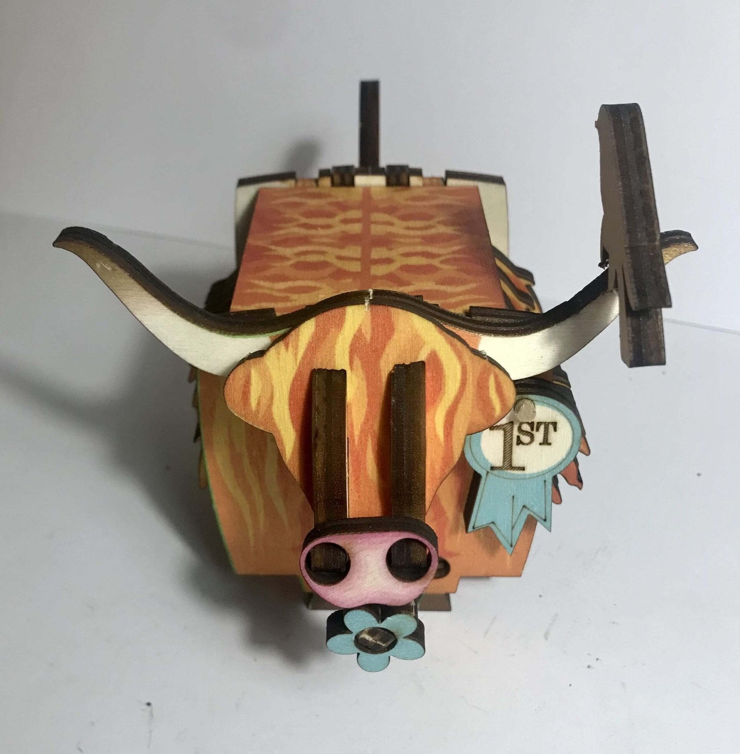 Mechanical Highland Coo (Cow) kit - Fun Pop Up 3D Wooden Gift Card | Craft