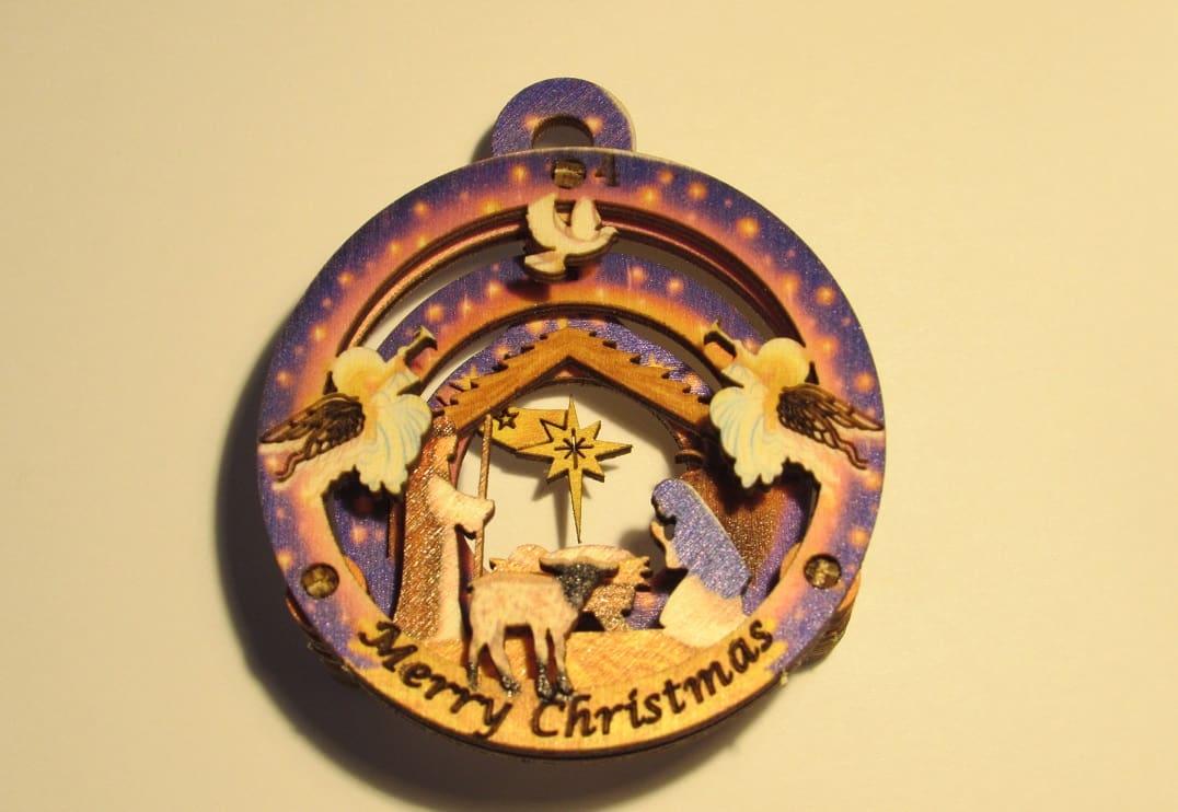 Nativity Bauble - 3D Craft Gift - Christmas Tree Decoration - Beautifully Ornate Christmas Gift Idea