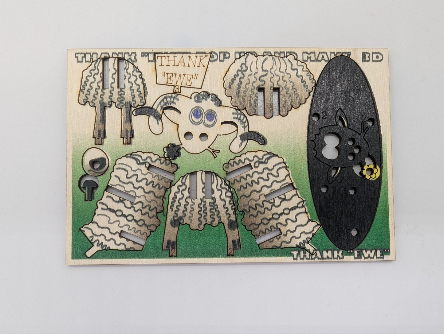 Thank "Ewe" Sheep | 3D Pop Up Gift Card | 3D Model Craft Kit