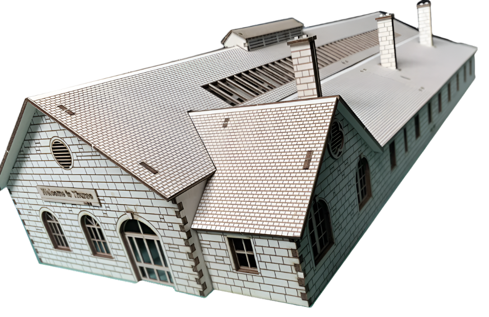 Thurso Railway Station - Model Railway Kit Pop Up Design 3D DIY Wooden Craft Model Builds