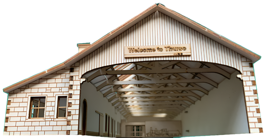 Thurso Railway Station - Model Railway Kit Pop Up Design 3D DIY Wooden Craft Model Builds