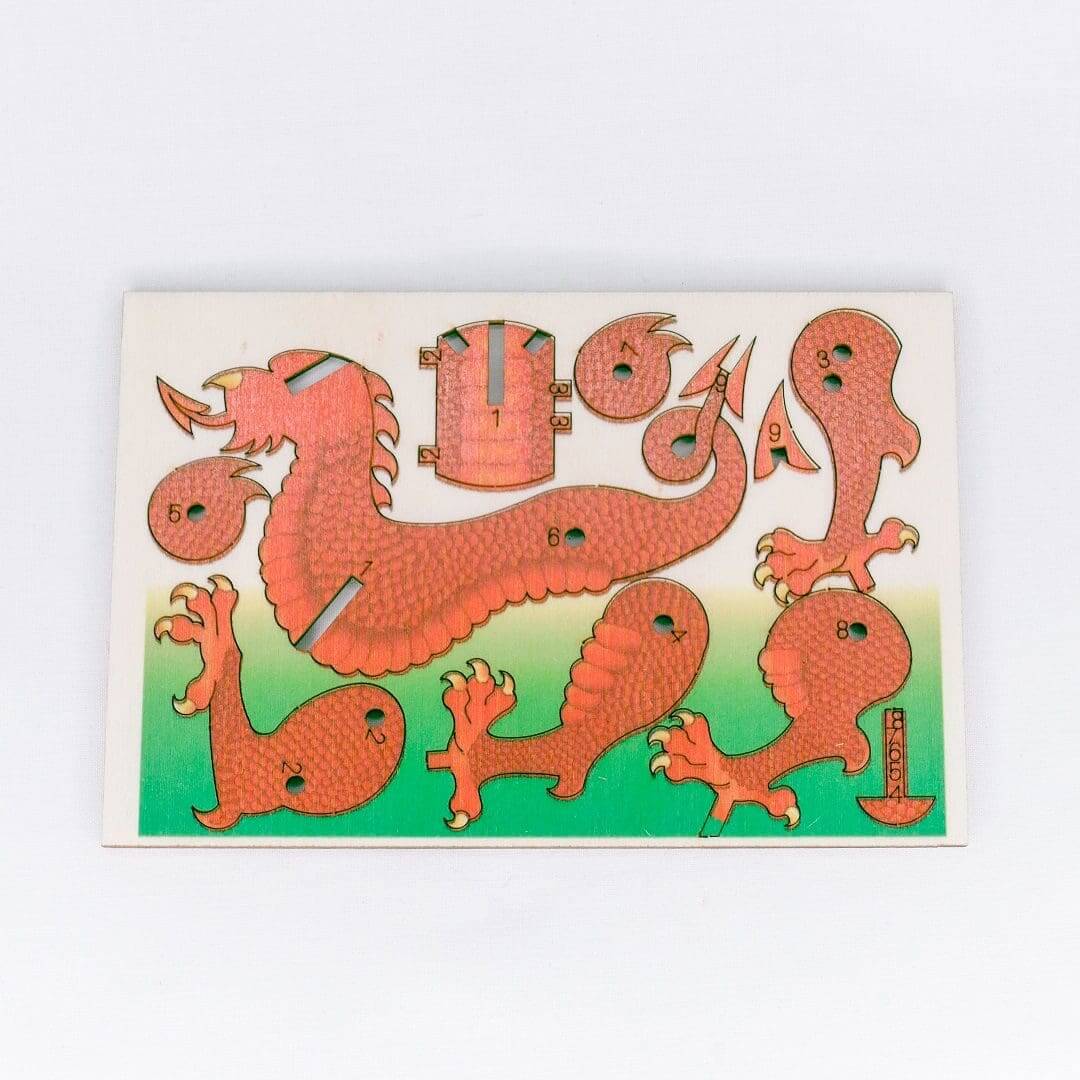 Welsh Red Dragon - double card - Fun Pop Up 3D Wooden Gift Card | Craft