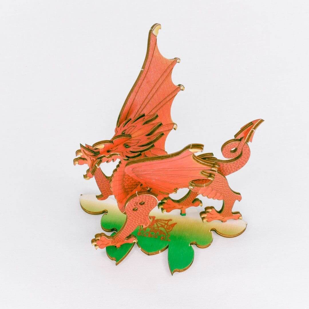 Welsh Red Dragon - double card - Fun Pop Up 3D Wooden Gift Card | Craft