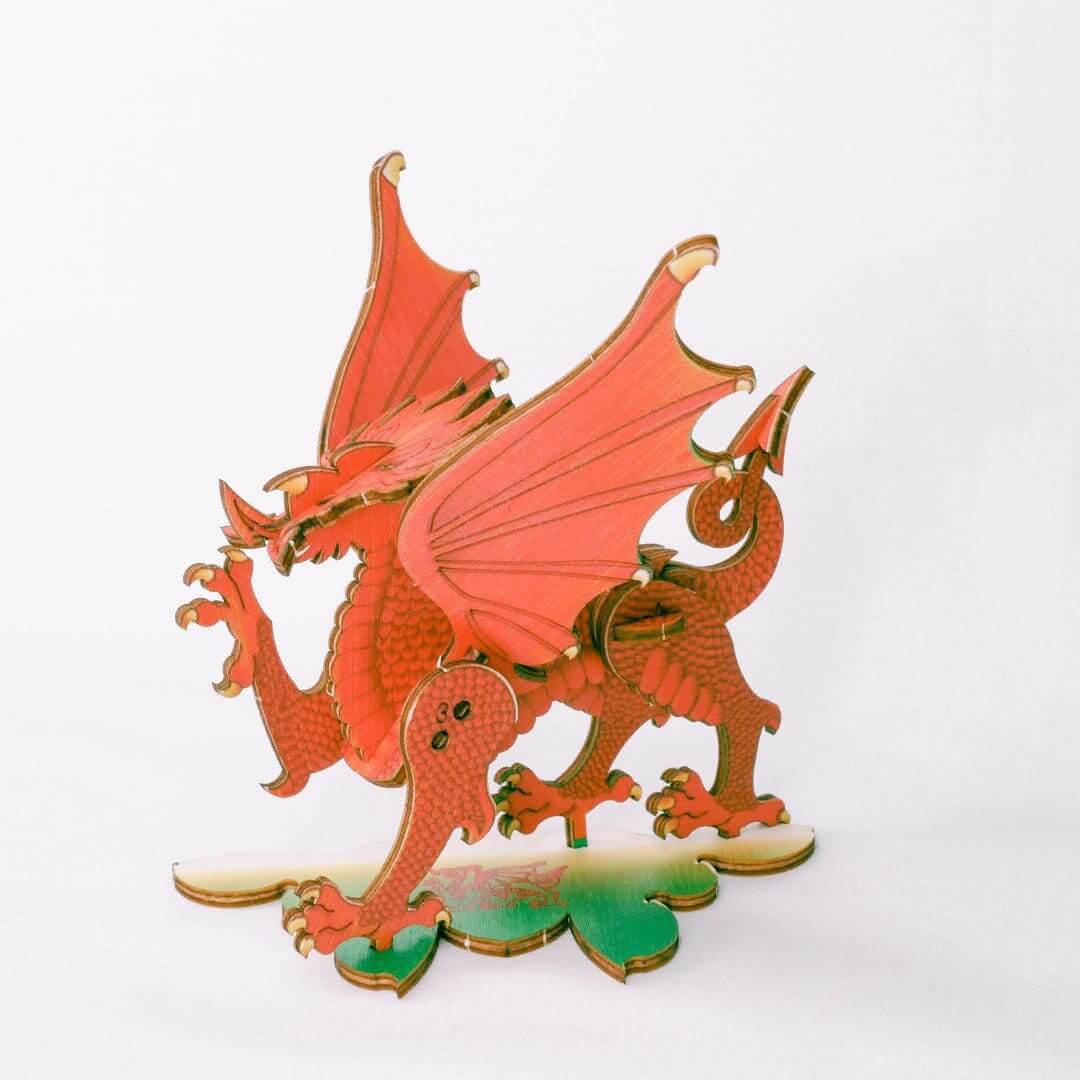 Welsh Red Dragon - double card - Fun Pop Up 3D Wooden Gift Card | Craft