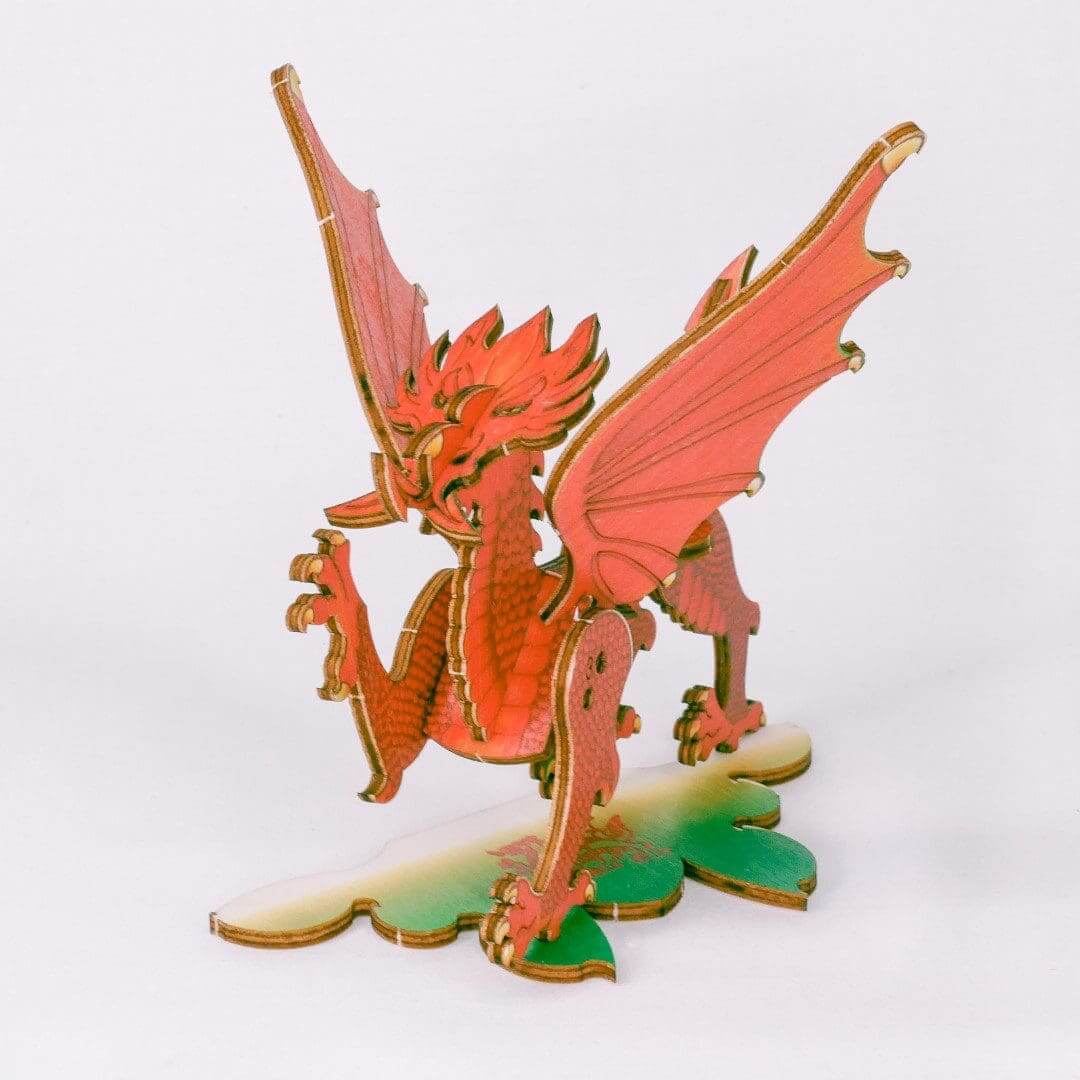 Welsh Red Dragon - double card - Fun Pop Up 3D Wooden Gift Card | Craft