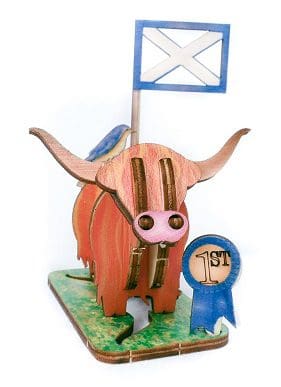 Highland First Prize Coo - Fun Pop Up 3D Wooden Gift Card | Craft