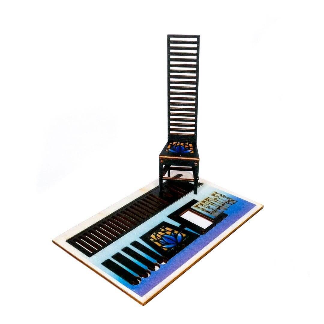 Charles Rennie Mackintosh Ladderback Chair - Fun Pop Up 3D Wooden Gift Card | Craft