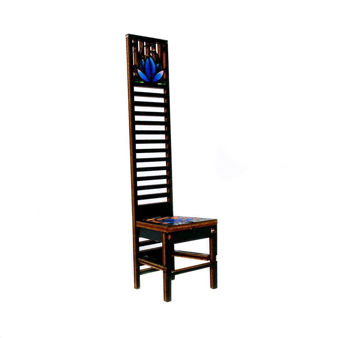 Charles Rennie Mackintosh Ladderback Chair - Fun Pop Up 3D Wooden Gift Card | Craft