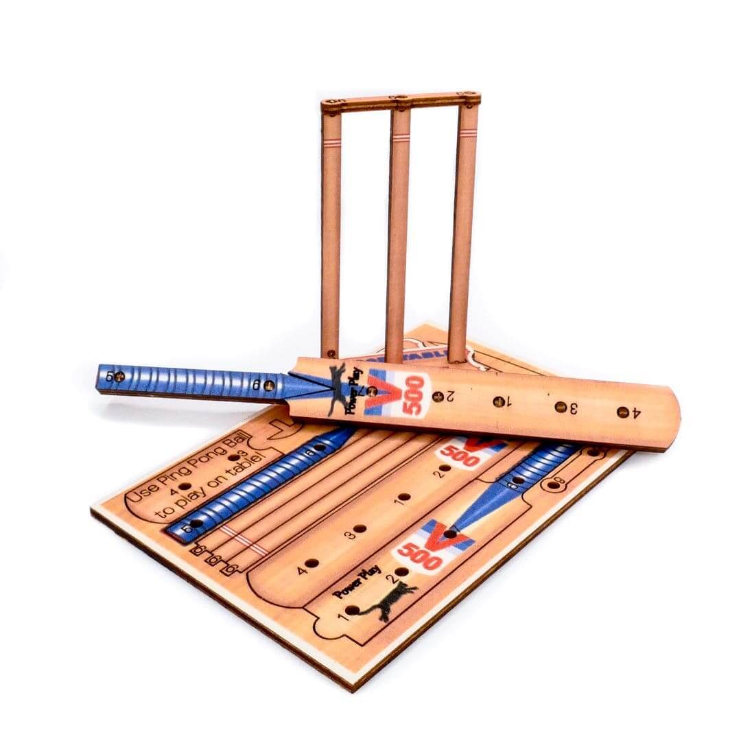 Indoor Cricket Set - Fun Pop Up 3D Wooden Gift Card | Craft