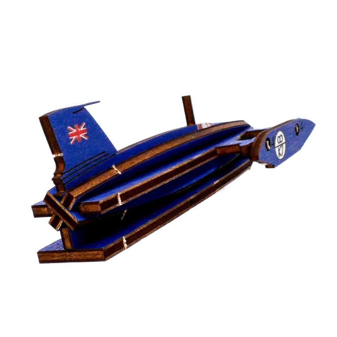 Bluebird K7 Boat - Fun Pop Up 3D Wooden Gift Card | Craft