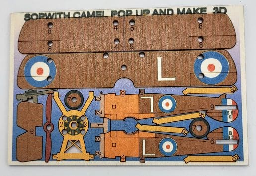 Sopwith Camel WWI Biplane - Fun Pop Up 3D Wooden Gift Card | Craft