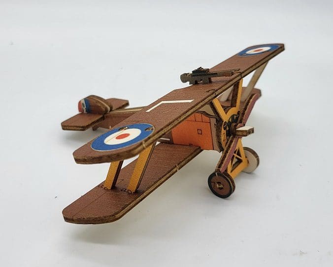 Sopwith Camel WWI Biplane - Fun Pop Up 3D Wooden Gift Card | Craft