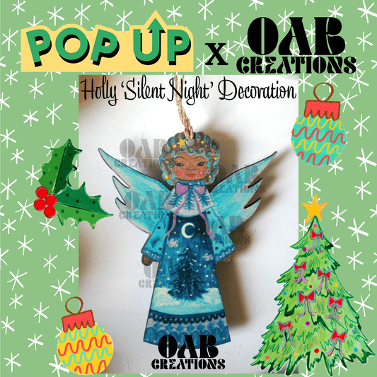 Holly ‘Silent Night’ Decoration – Pop Up Designs X OAB Creations