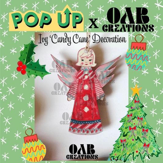 Ivy ‘Candy Cane’ Decoration – Pop Up Designs X OAB Creations