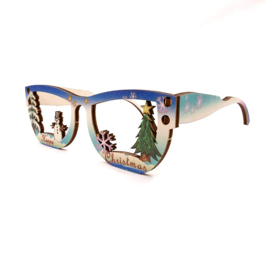 Christmas Glasses - Fun Pop Up 3D Wooden Gift Card | Craft