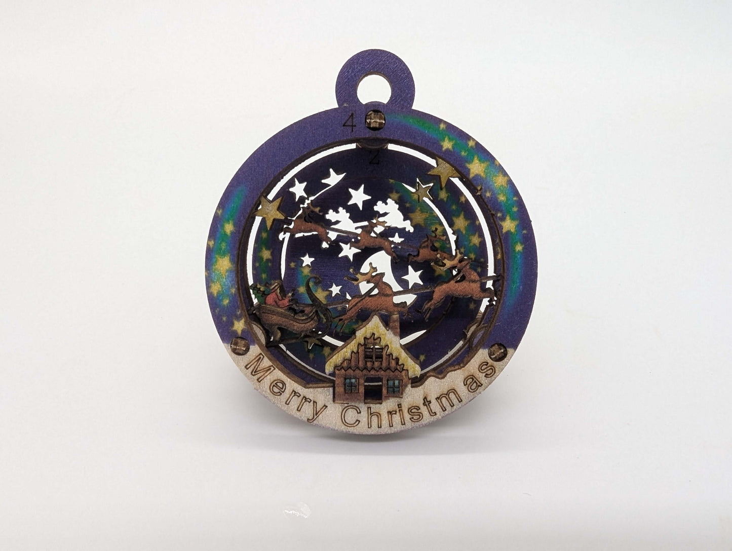 Christmas Sleigh Bauble - Fun Pop Up 3D Wooden Gift Card | Christmas Tree Decoration Craft