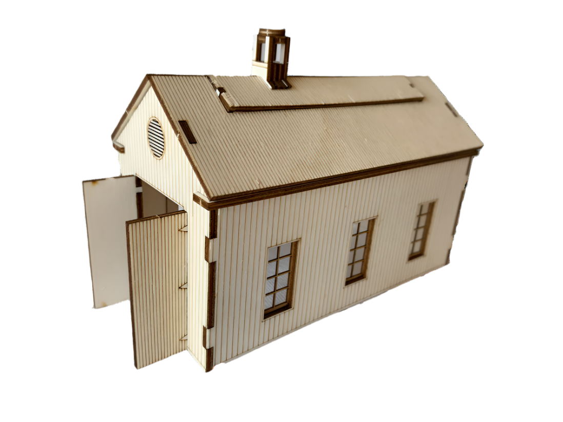 Dornoch Engine Shed Pop Up Design 3D Wooden Interactive Gift Card DIY Craft Model Builds