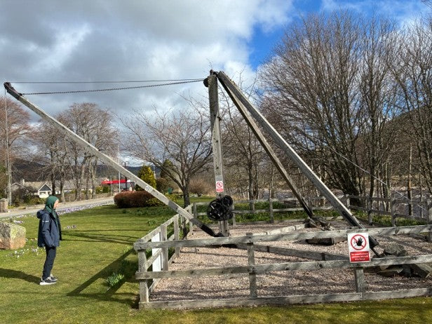 Derrick Crane - quarry crane that can be seen in Ballater