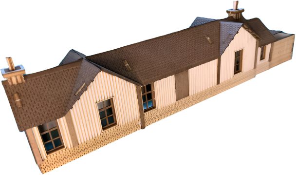 Fairlie Railway Station Pop Up Design 3D Wooden Interactive Gift Card DIY Craft Model Builds