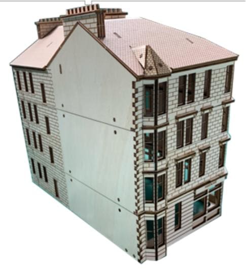 Glasgow Tenement Corner Pop Up Design 3D Wooden Interactive Gift Card DIY Craft Model Builds